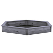 Sandkasse sekskantet grå 156 x 182 cm - Nordic Play